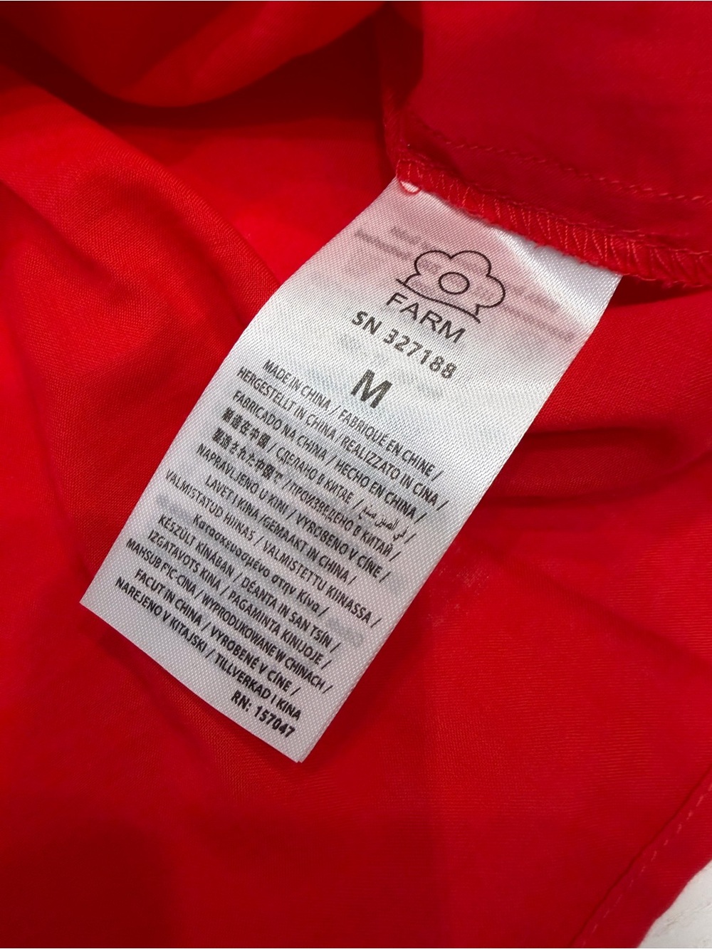 FARM Rio Red Eyelet Button-Front Puff Sleeve Blouse with Matching Red Camisole - Picture 5 of 9